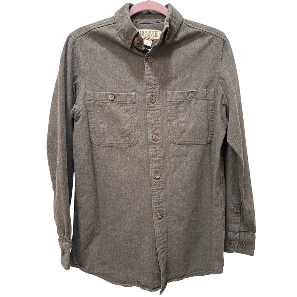 Duluth Trading Co Men's Charcoal Button-Down Shirt